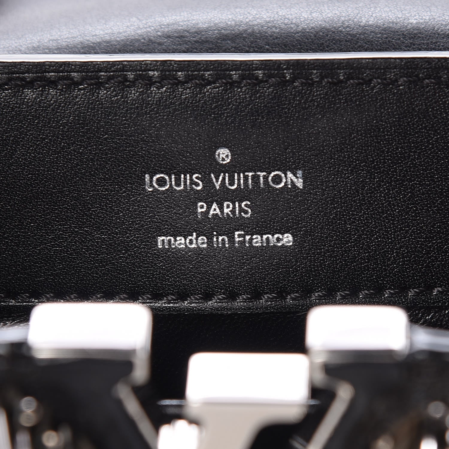 Louis Vuitton Smooth Calfskin Crystal Capucines Mini Black 8 of 8