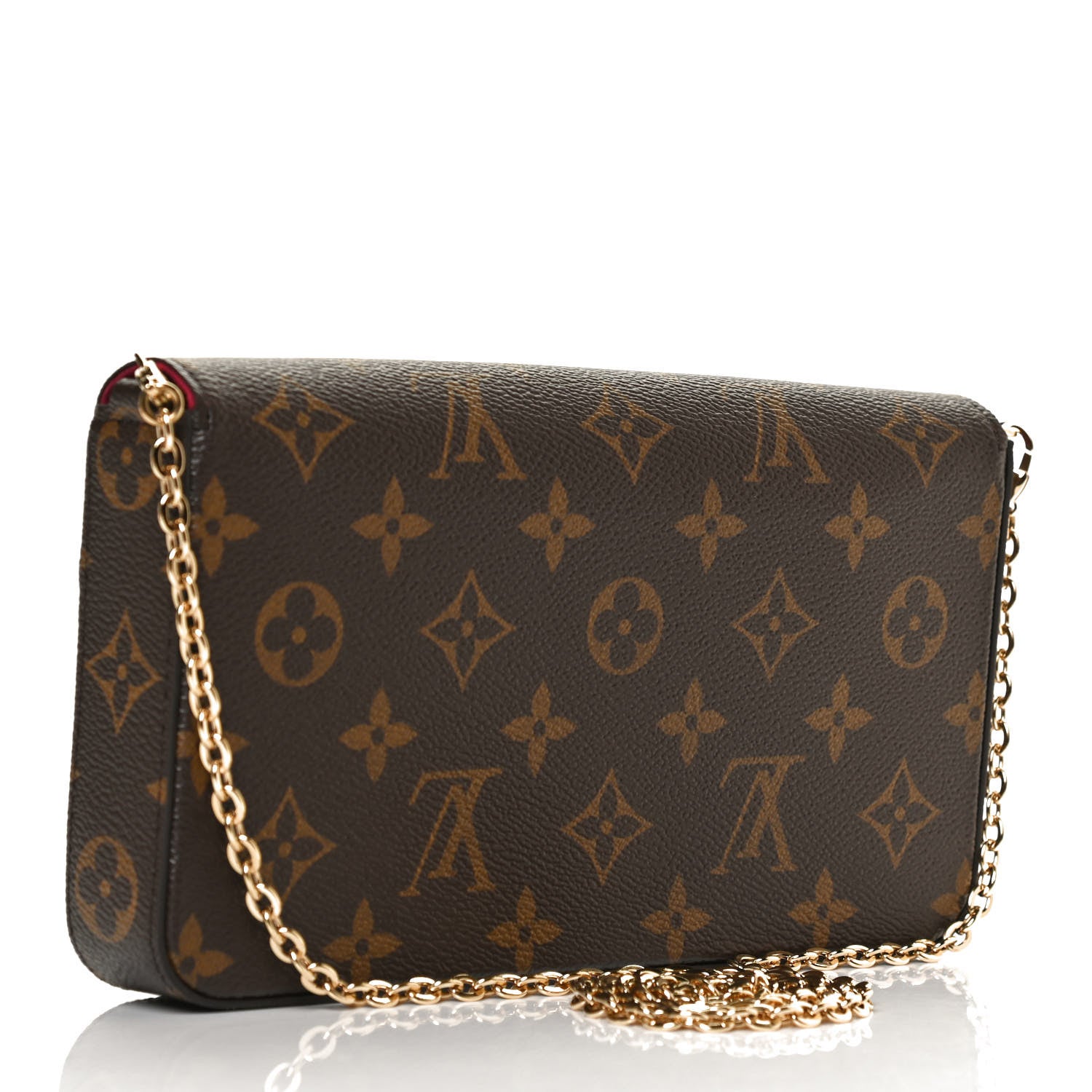 Louis Vuitton Monogram Pochette Felicie Chain Wallet Fuchsia 3 of 12