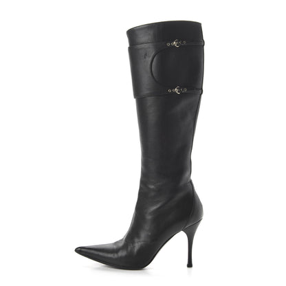 Gucci Calfskin Knee High Boots 8 Black 1 of 9