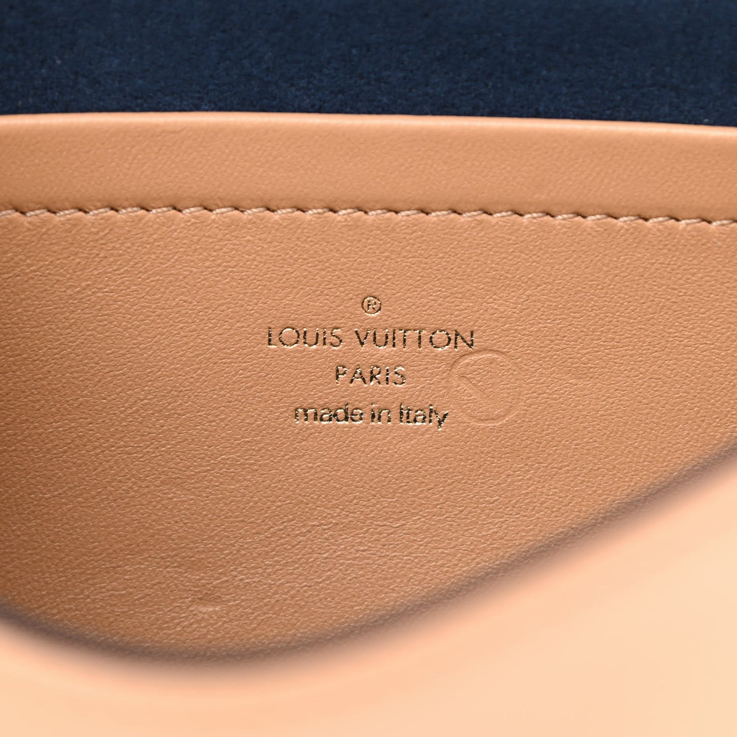 Lambskin Embossed Monogram Pochette Coussin Camel