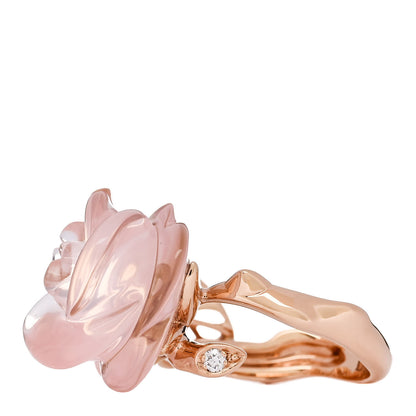 Christian Dior 18K Pink Gold Diamond Rose Quartz Dior Pre Catelan Ring 51 5.5 3 of 6