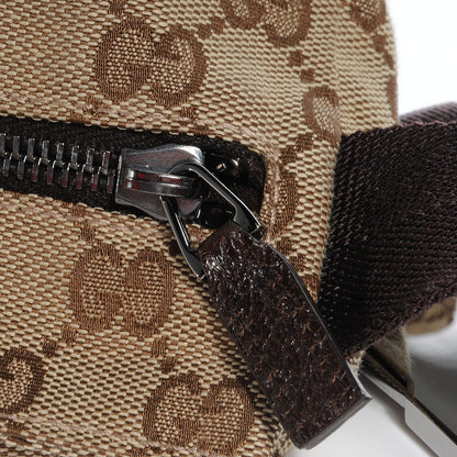 Gucci GG Monogram Web Double Pocket Belt Bag Dark Brown 9 of 10