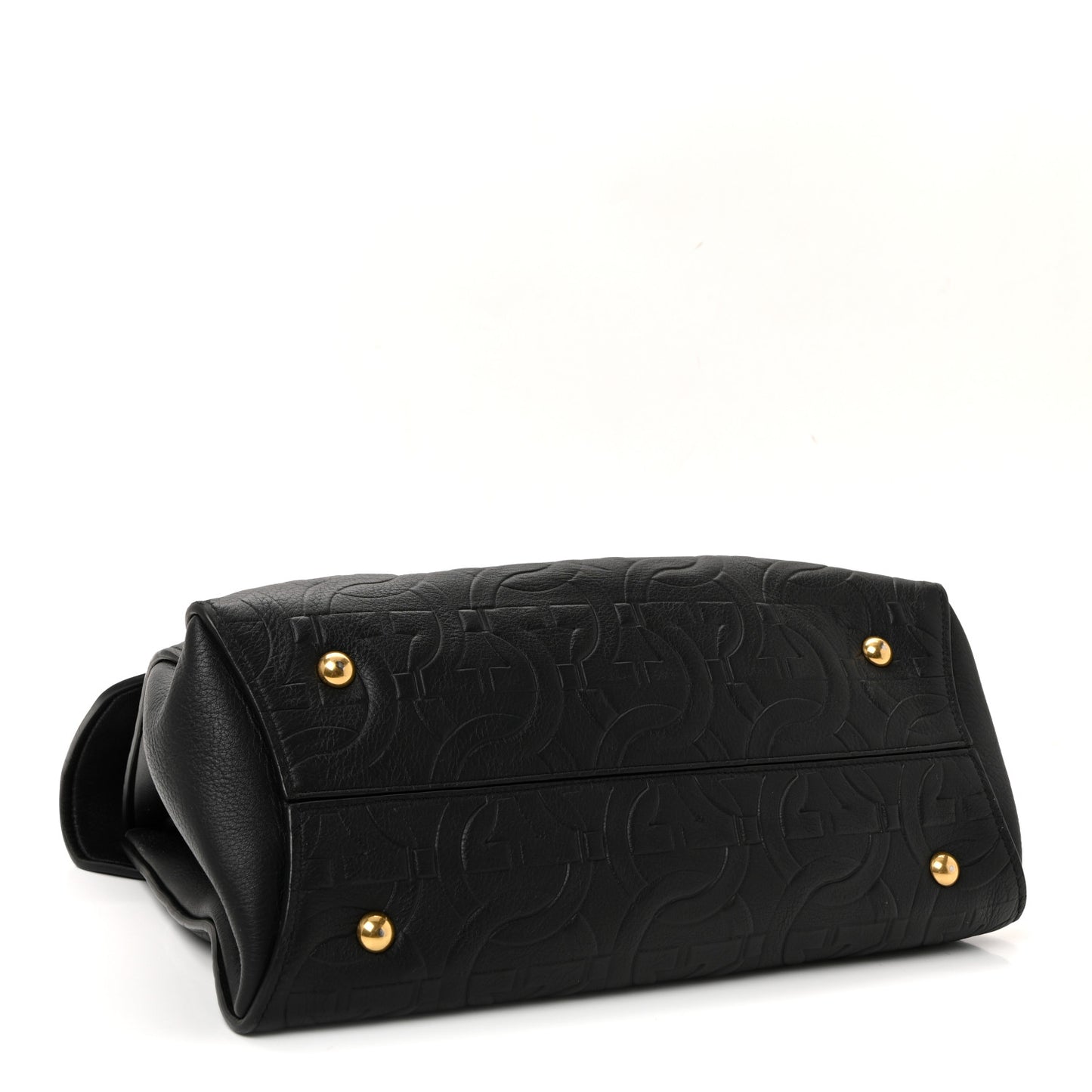 Calfskin Embossed Medium Margot Top Handle Satchel Black