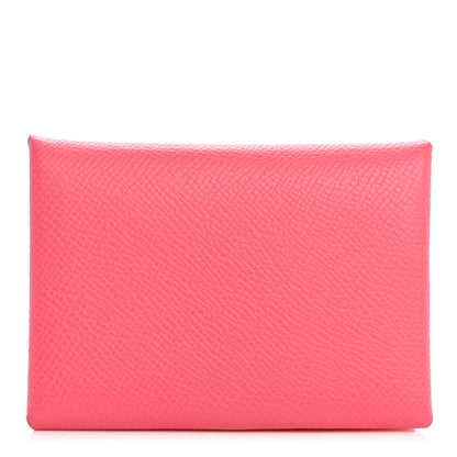 Hermes Epsom Calvi Duo Card Case Rose Azalee 1 of 11