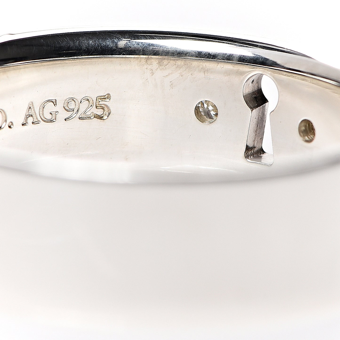 Sterling Silver Diamond Locks Ring 56 7.5