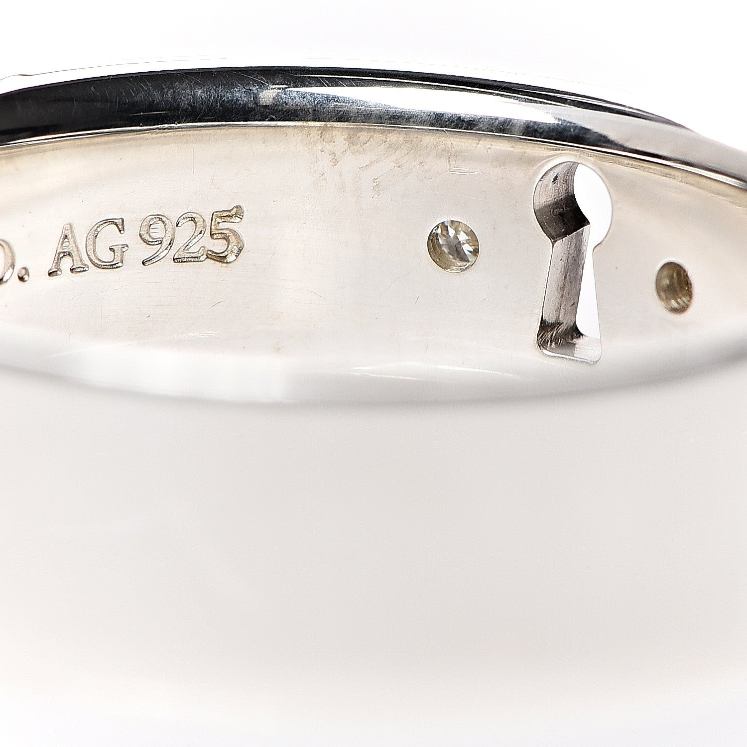 Tiffany Sterling Silver Diamond Locks Ring 56 7.5 5 of 6