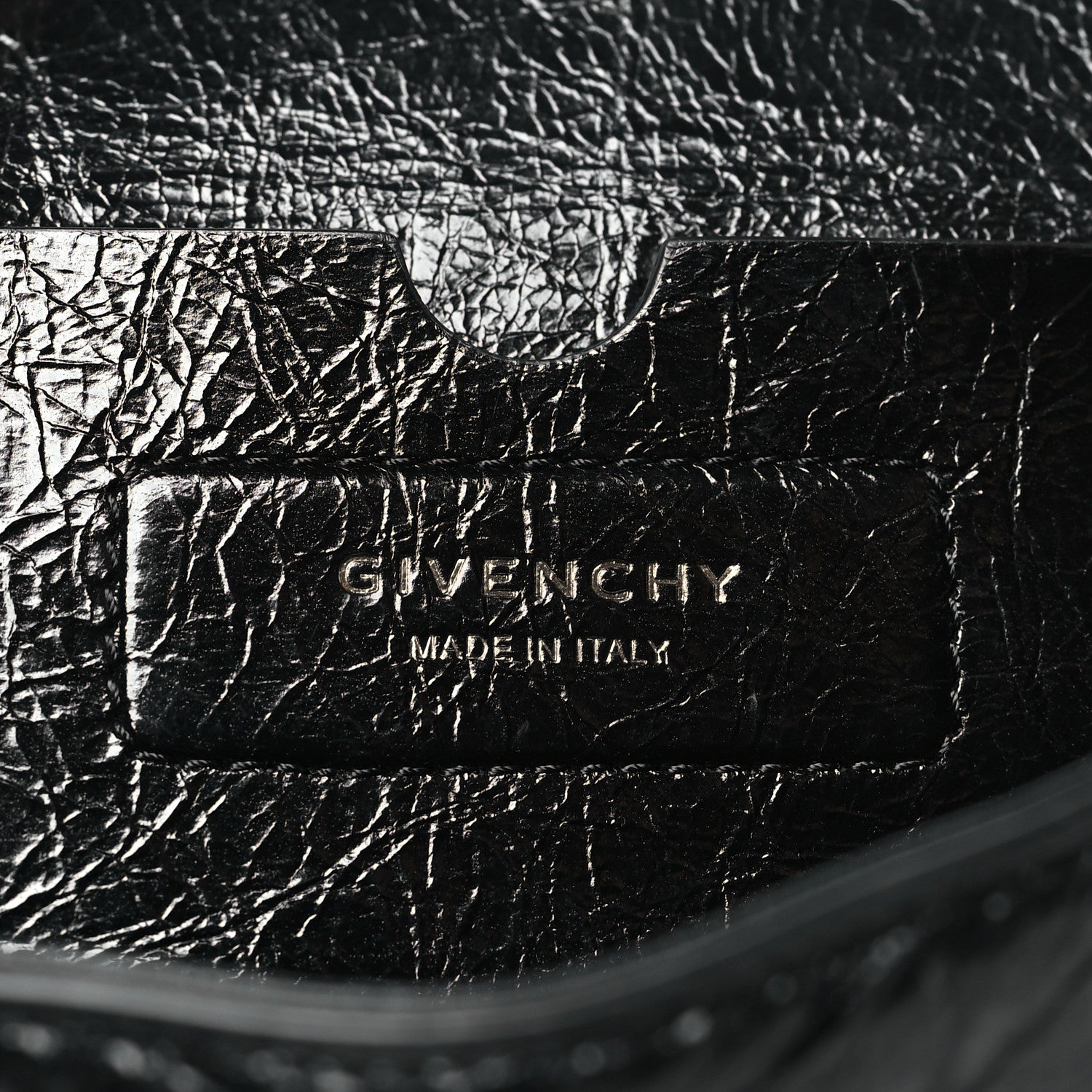 Givenchy Creased Patent Calfskin Medium ID Flap Black 6 of 9
