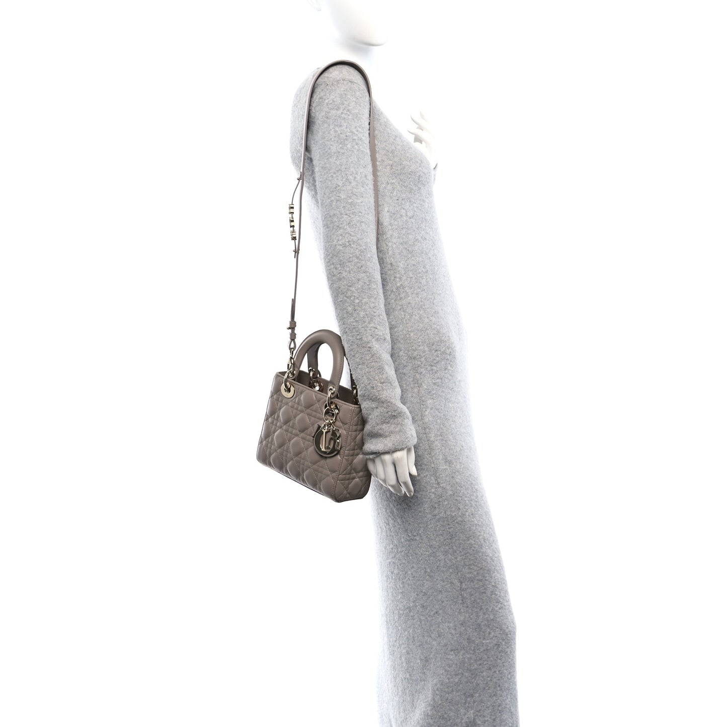 Lambskin Cannage Small My ABCDior Lady Dior Taupe