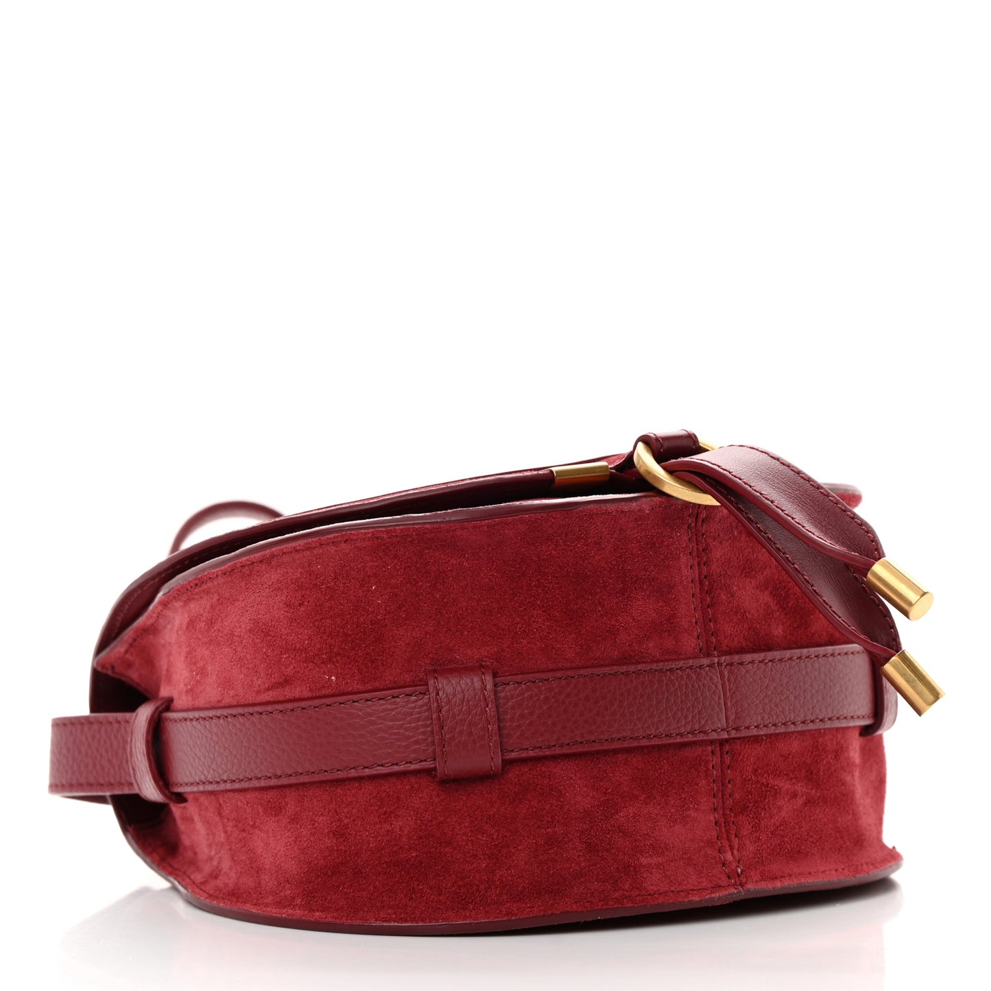Suede Small Marcie Saddle Bag Dark Ruby