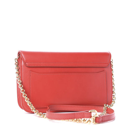 Chloe Calfskin Suede C Clutch With Chain Plaid Red 3 of 10