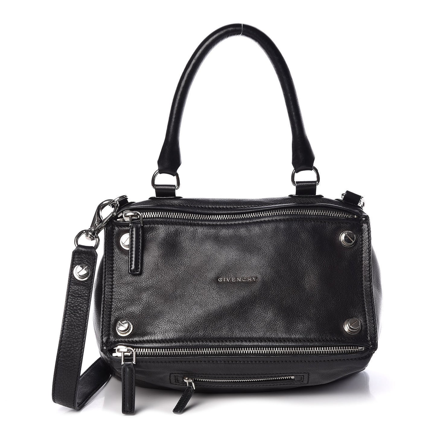 Pebbled Calfskin Medium Bolt Stud Pandora Black