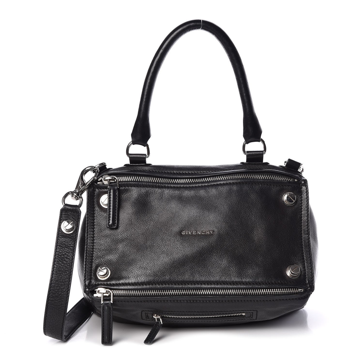 Givenchy Pebbled Calfskin Medium Bolt Stud Pandora Black 1 of 10