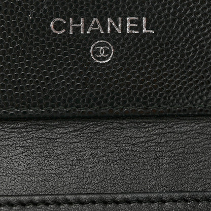 Chanel Caviar Quilted Compact Boy Wallet Black 6 of 8