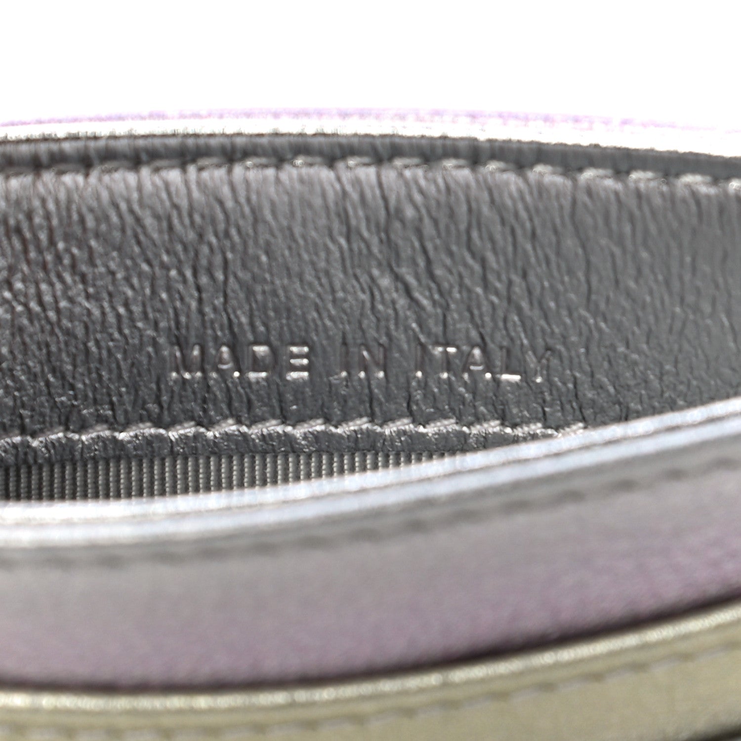 Chanel Gradient Metallic Calfskin Quilted Card Holder Silver Blue Yellow Purple 7 of 12