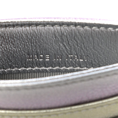 Chanel Gradient Metallic Calfskin Quilted Card Holder Silver Blue Yellow Purple 7 of 12