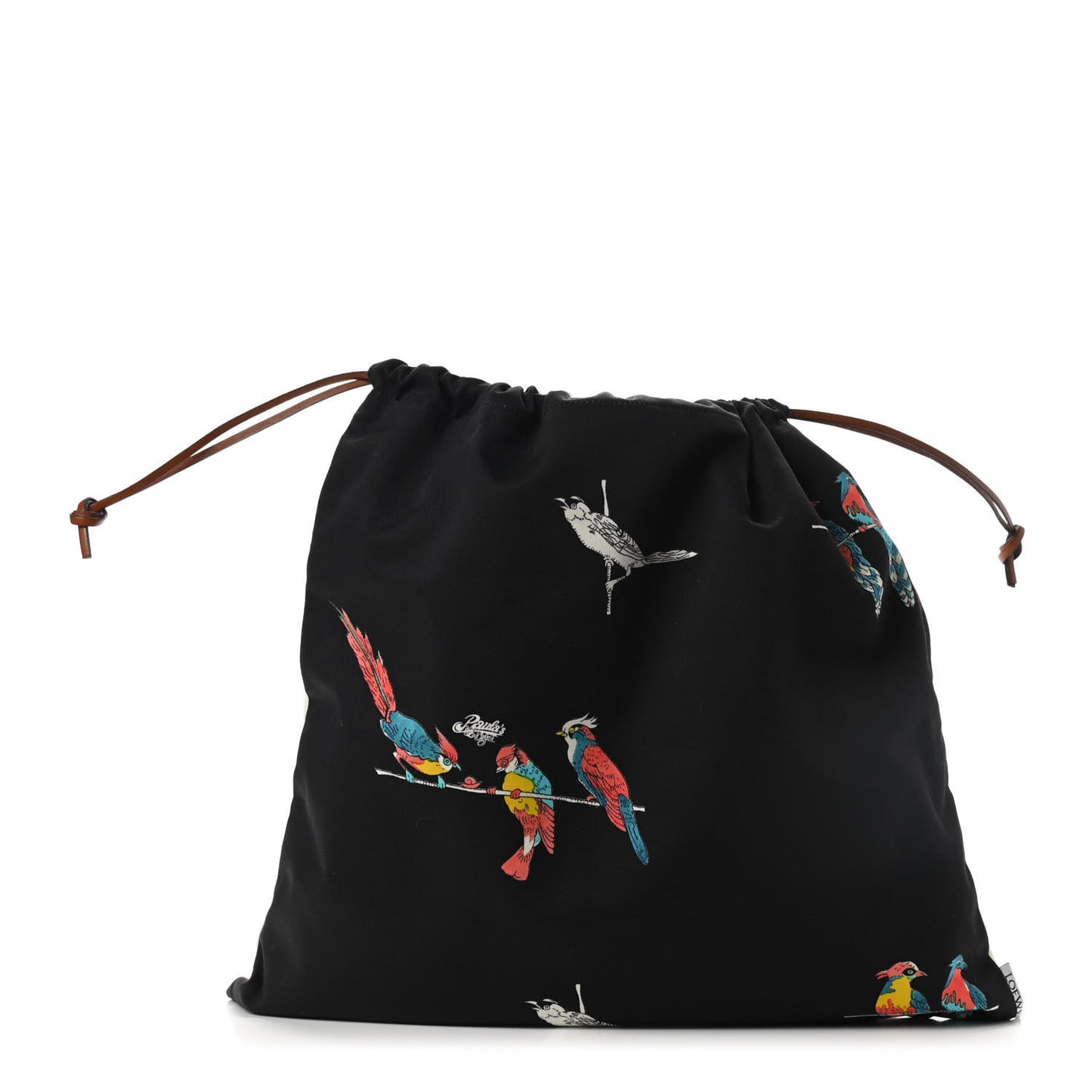Canvas Parrot Paula's Ibiza Drawstring Pouch Black Ecru