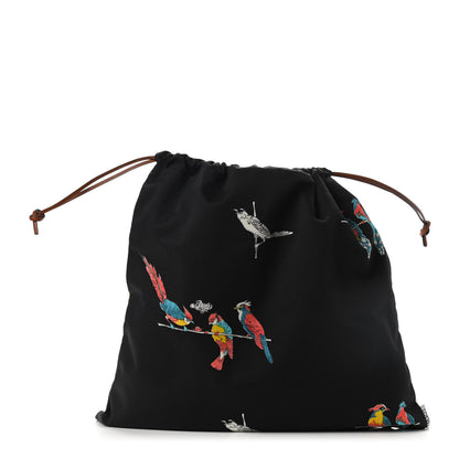 Loewe Canvas Parrot Paula's Ibiza Drawstring Pouch Black Ecru 1 of 7