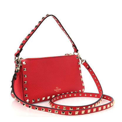 Valentino Garavani Grainy Calfskin Small Rockstud Crossbody Bag Rouge Pur 3 of 9
