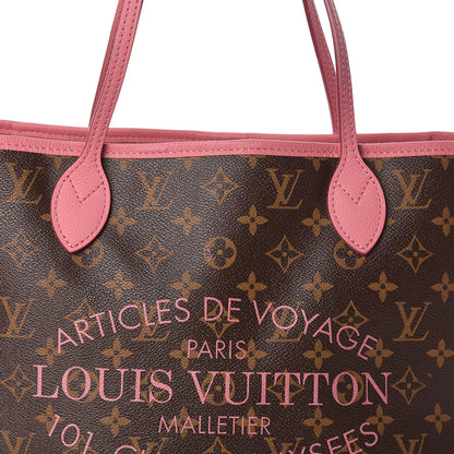 Louis Vuitton Monogram Articles de Voyage Ikat Neverfull MM Rose Velours 8 of 10