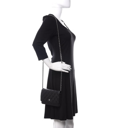 Chanel Lambskin Quilted Wallet On Chain WOC Black 2 of 14