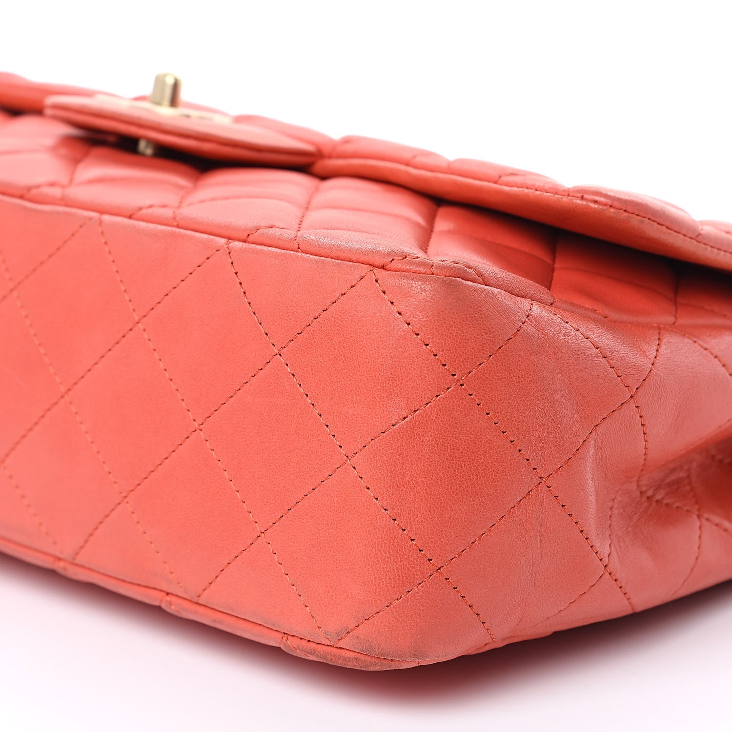 Chanel Lambskin Quilted Jumbo Single Flap Coral 11 of 19