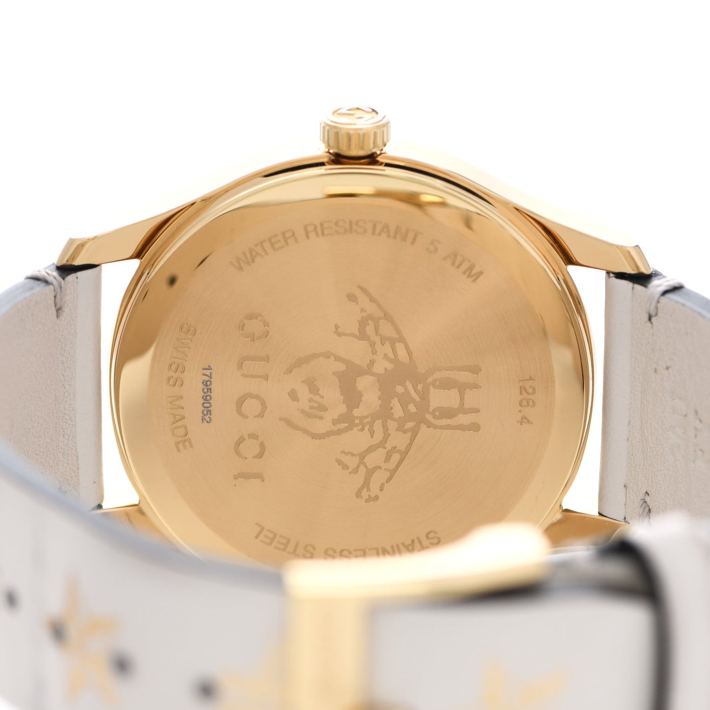 Stainless Steel Calfskin 38mm G-Timeless Bee Star Quartz Watch White