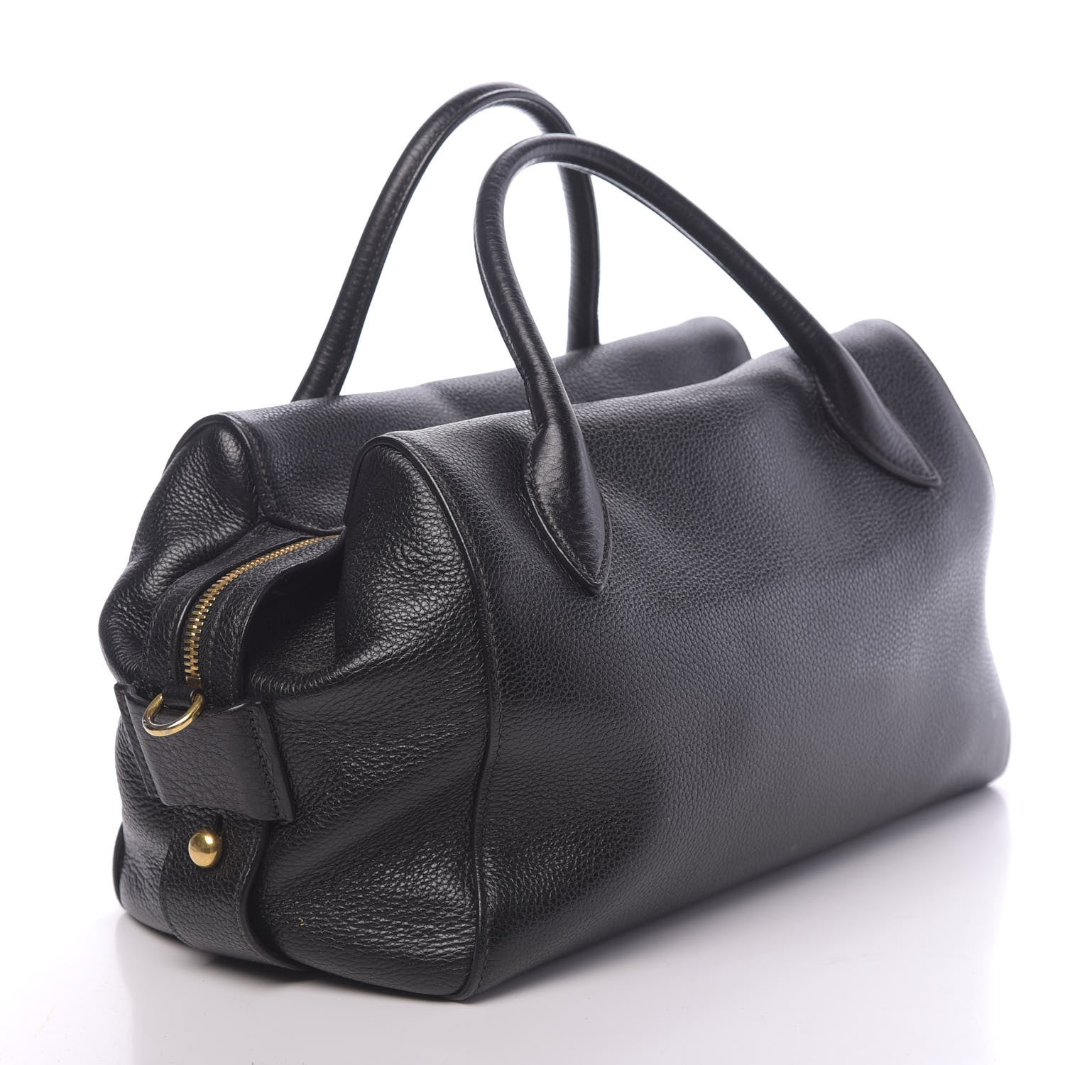 Prada Vitello Daino Satchel Black 3 of 15