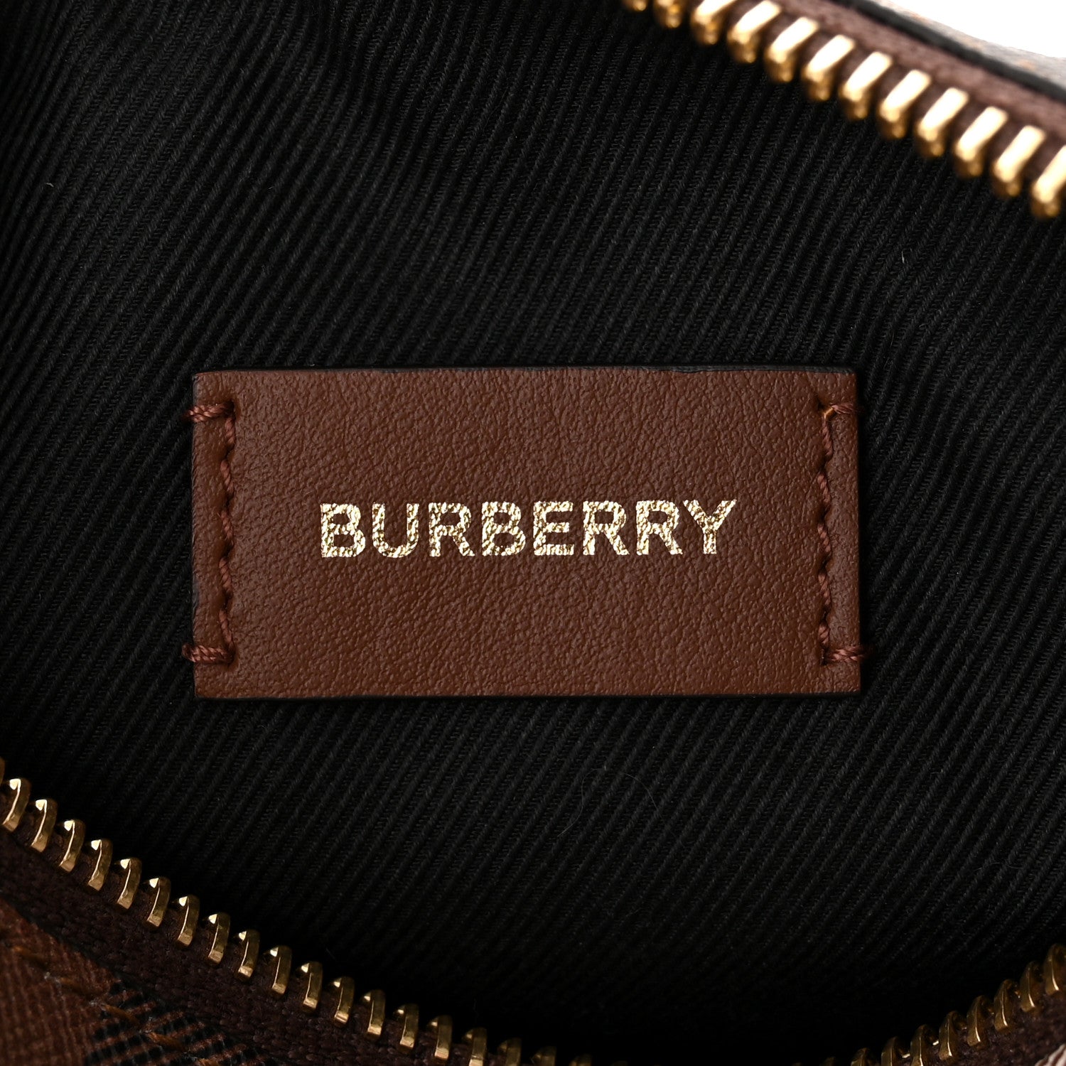 Burberry E-canvas Check Mini Bowling Bag Dark Birch Brown 6 of 9