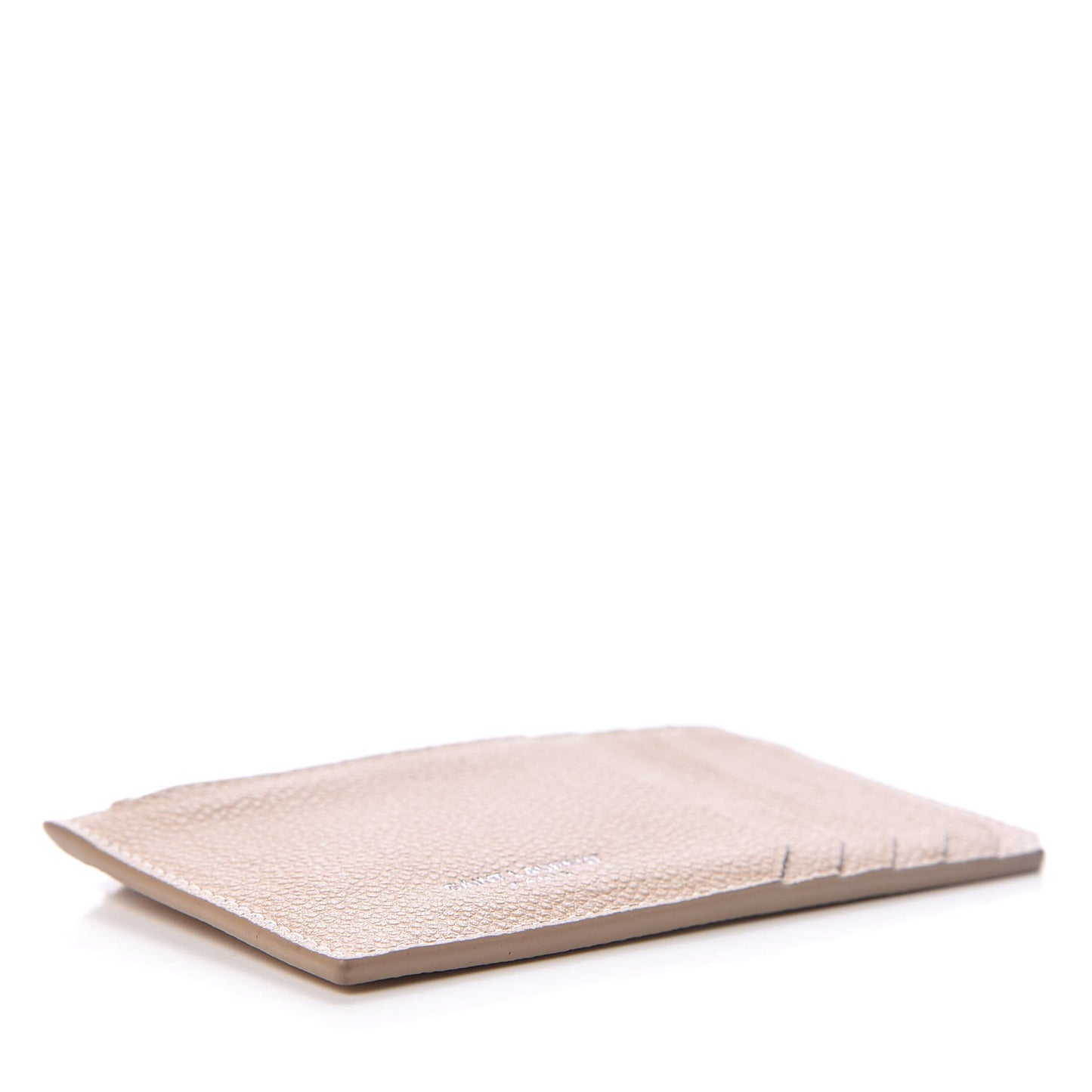 Grained Calfskin 5 Fragments Zip Pouch Card Holder Nude