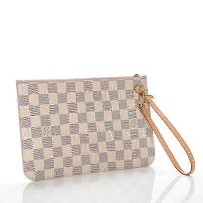 Louis Vuitton Damier Azur Neverfull MM GM Pochette Rose Ballerine 3 of 6