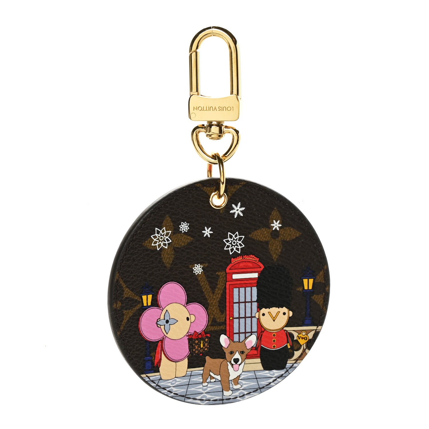 Louis Vuitton Monogram 2021 Christmas Animation London Bag Charm Key Ring Red 1 of 4
