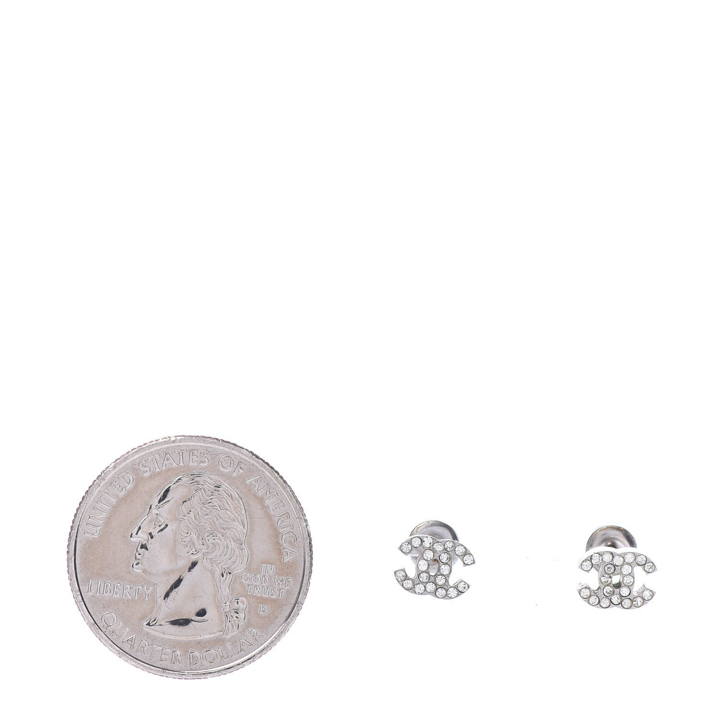 Crystal Mini Timeless CC Earrings Silver