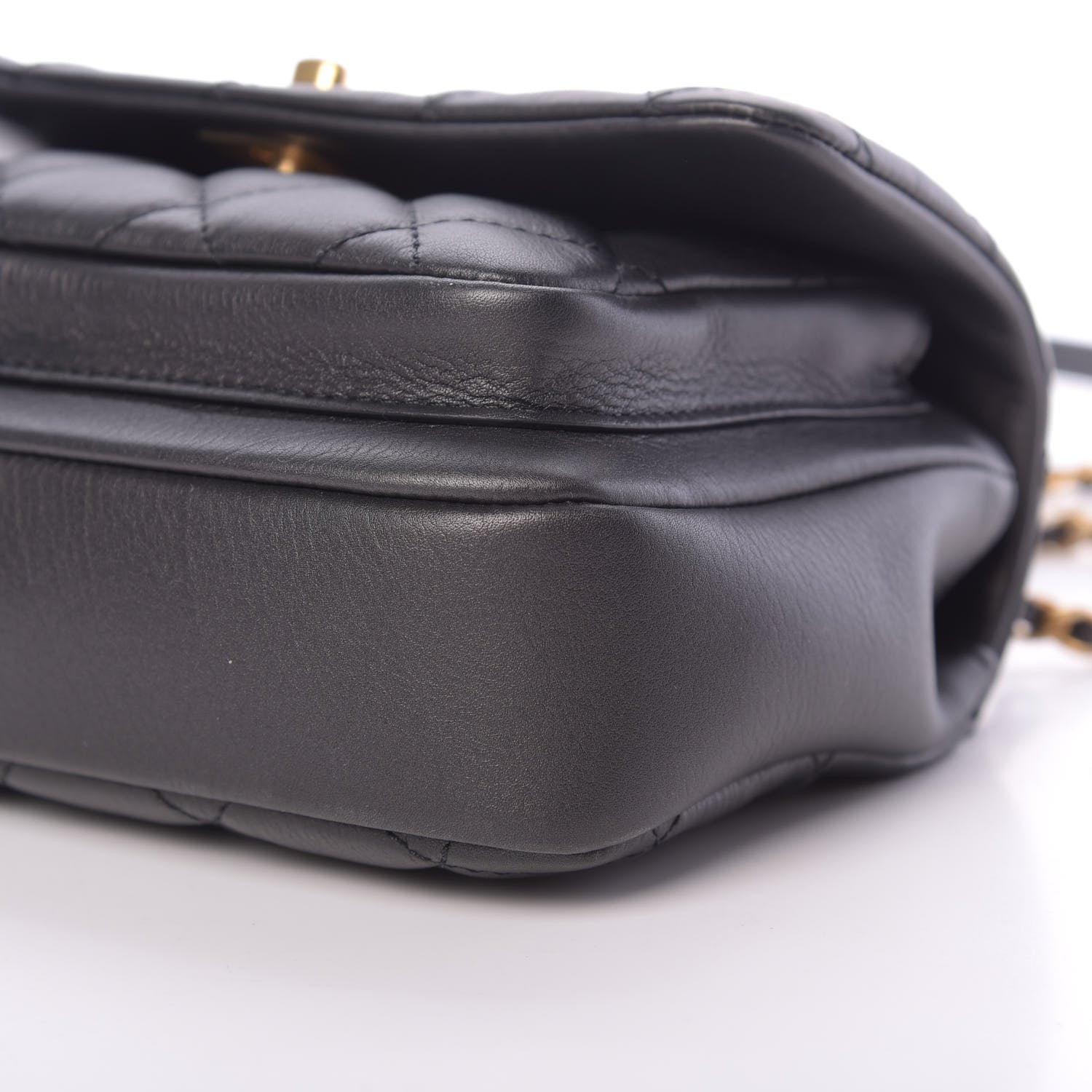 Chanel Calfskin Quilted Top Handle Flap Black 10 of 13