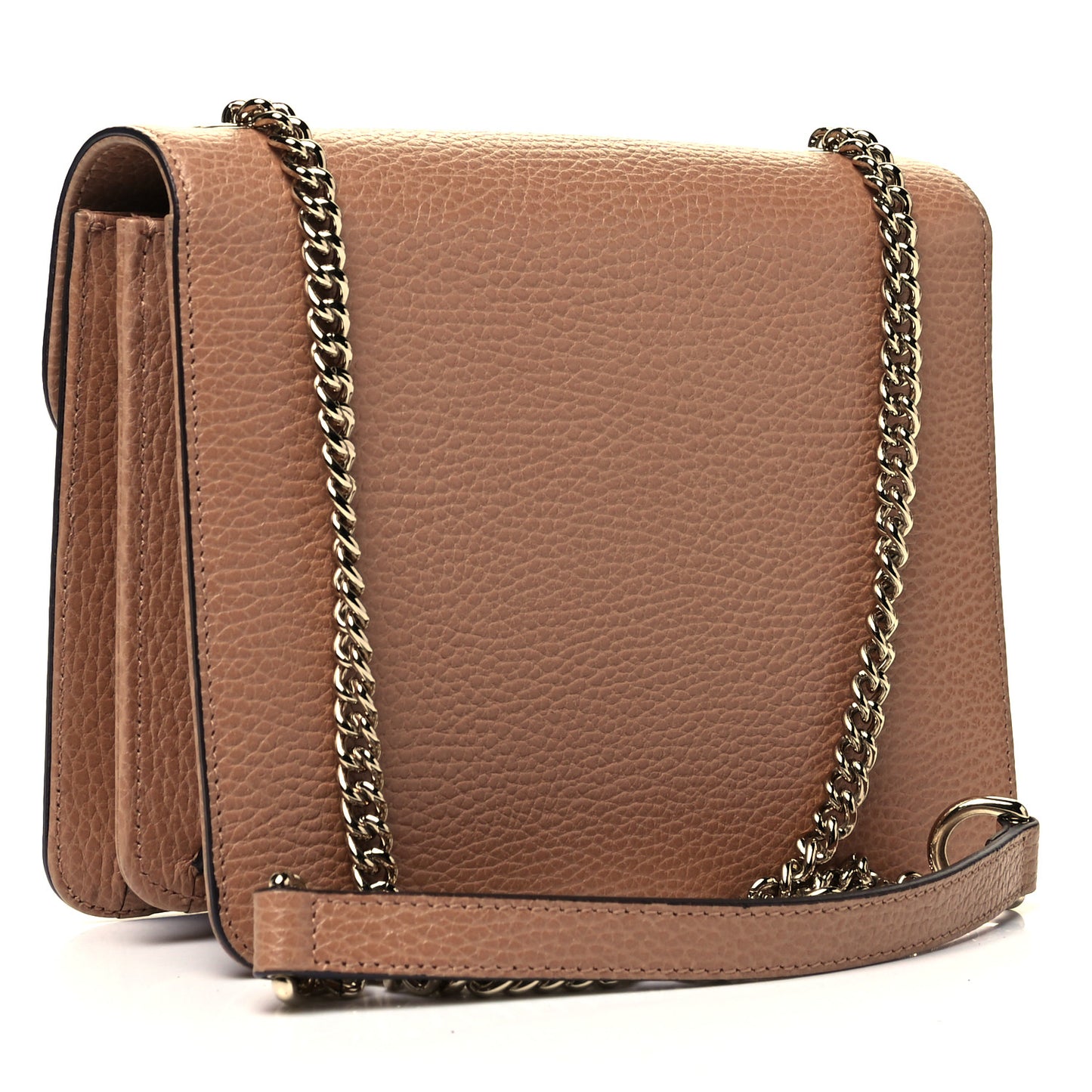 Dollar Calfskin Small Interlocking G Shoulder Bag Camelia