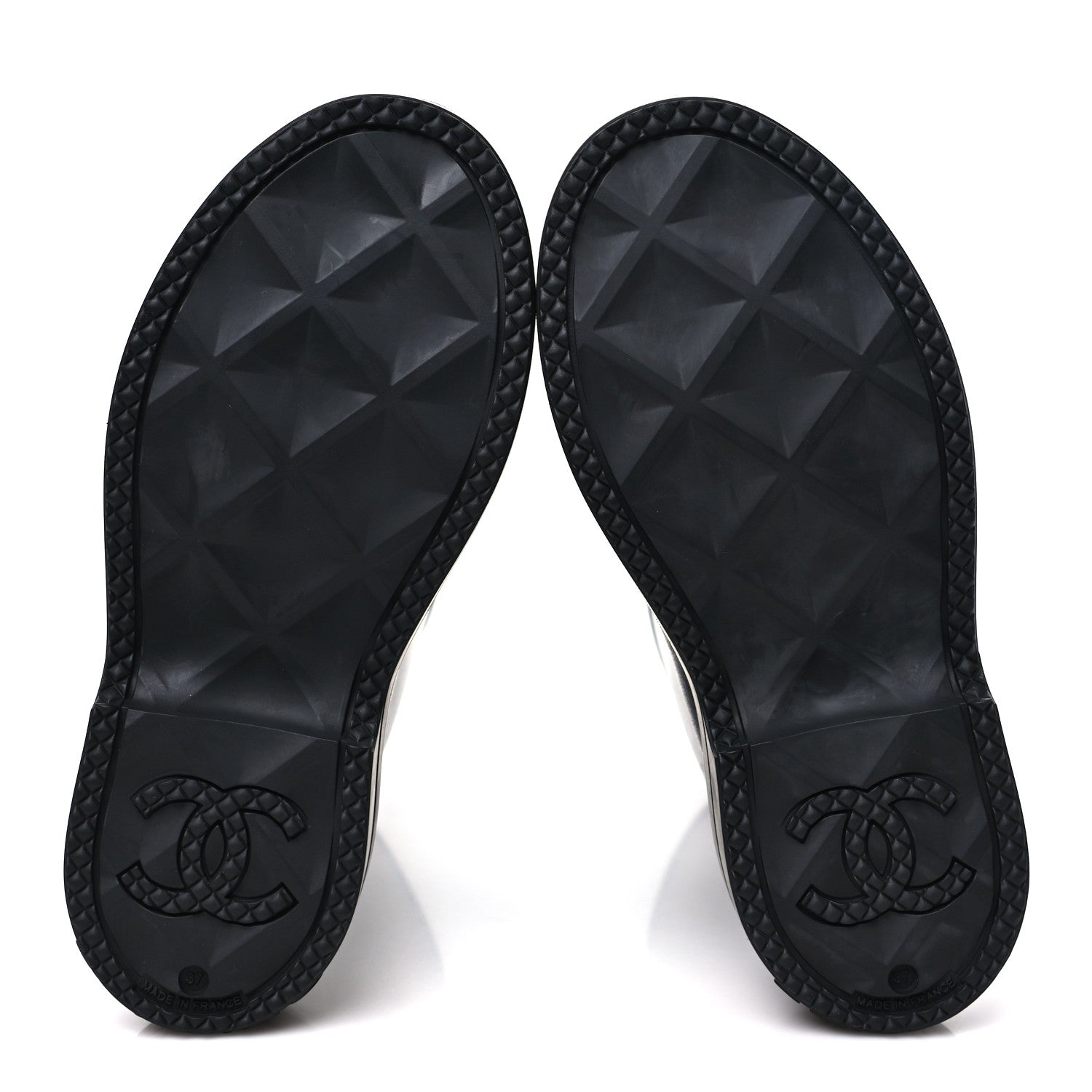 Chanel Caoutchouk CC High Boots 37 Black 6 of 10