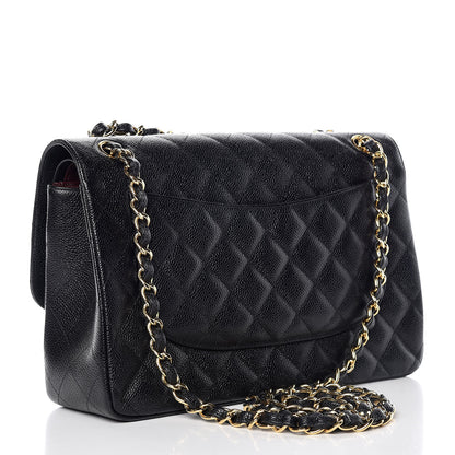Chanel Caviar Quilted Jumbo Double Flap Black 3 of 12