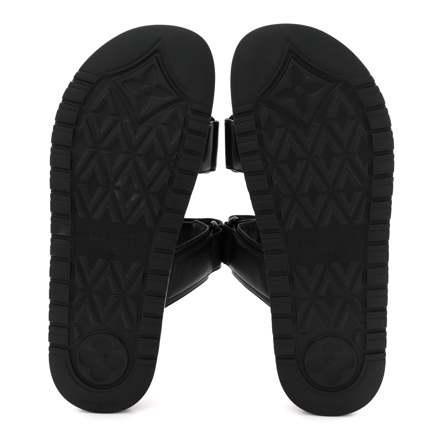 Louis Vuitton Grained Calfskin Sunset Comfort Flat Sandals 41 Black 6 of 9