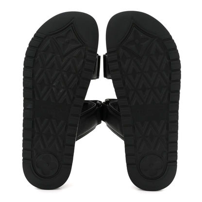 Louis Vuitton Grained Calfskin Sunset Comfort Flat Sandals 41 Black 6 of 9