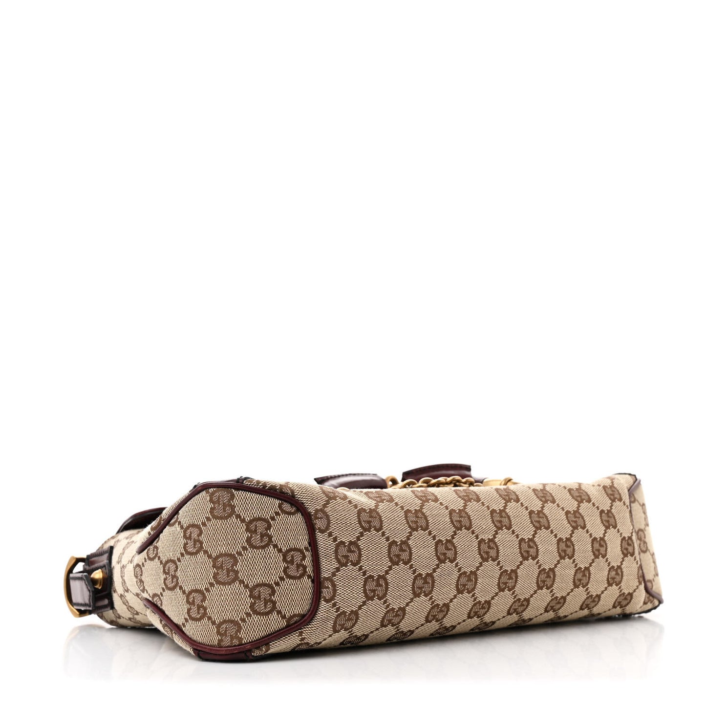 Monogram Horsebit Chain Studded Flap Burgundy