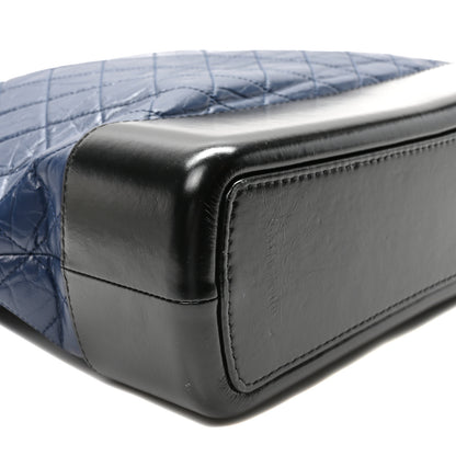 Chanel Aged Calfskin Quilted Maxi Gabrielle Hobo Navy Black 9 of 10