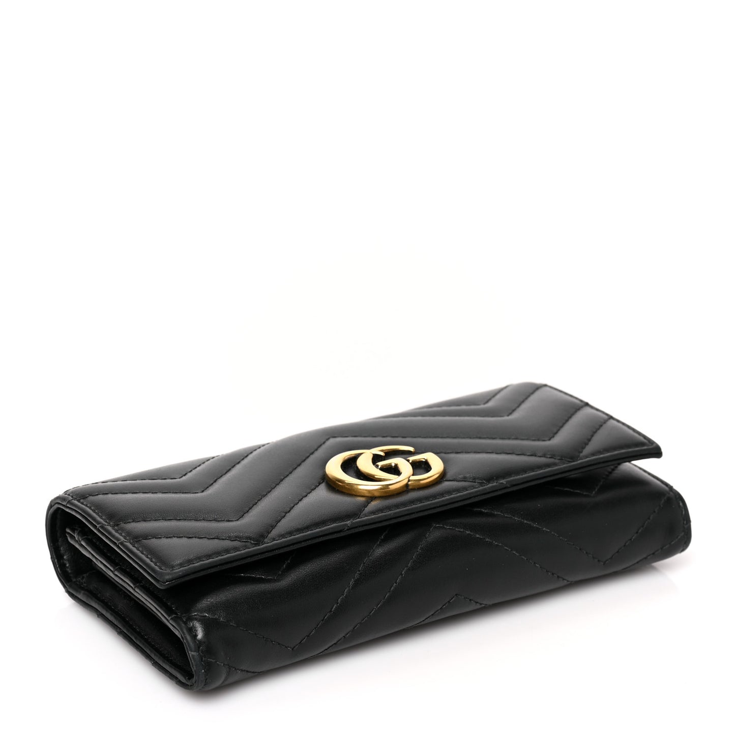 Calfskin Matelasse GG Marmont Continental Wallet Black