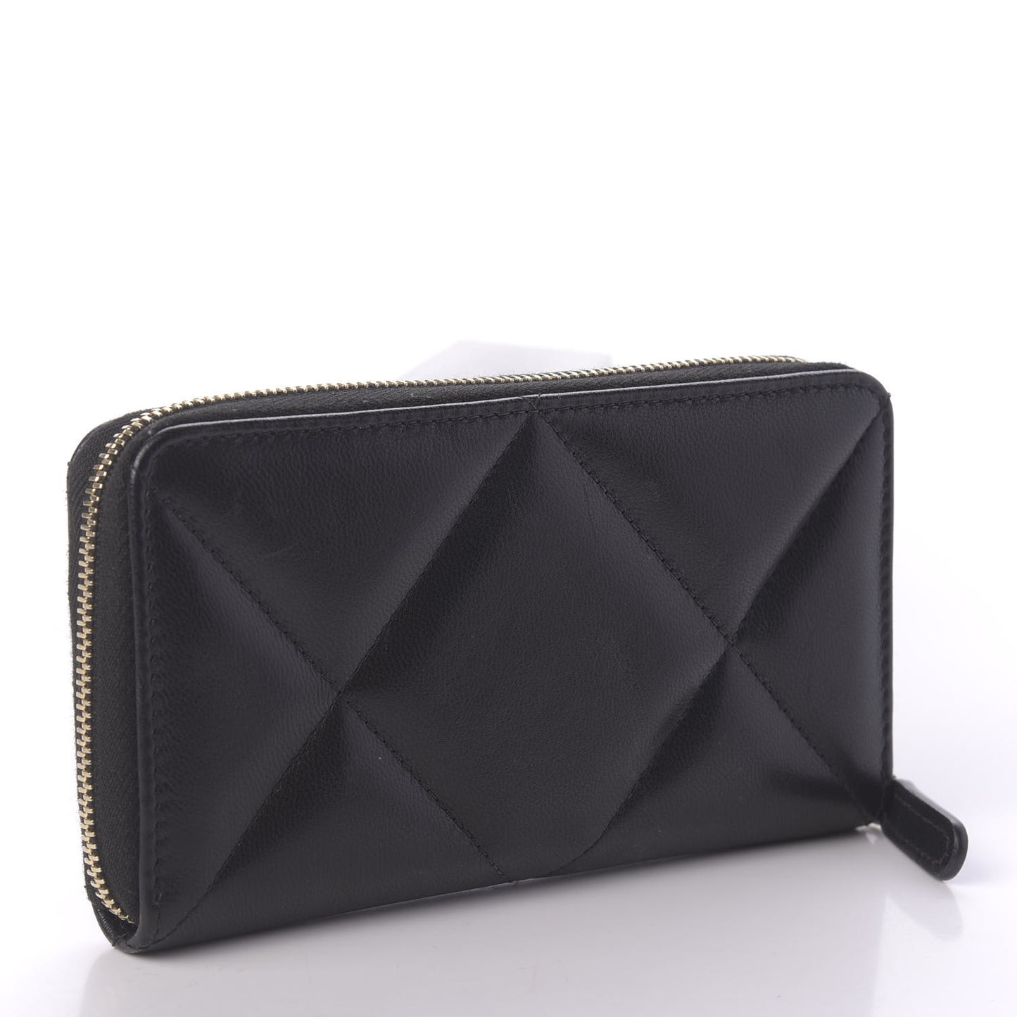 Lambskin Quilted 19 Zipped Wallet Black