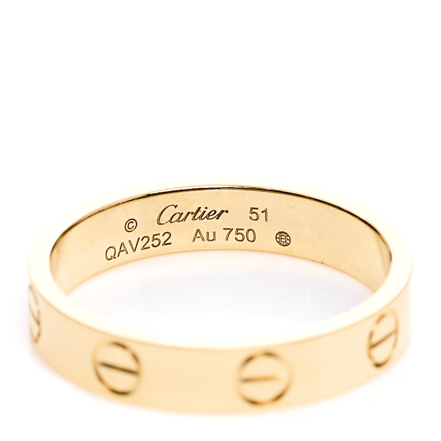 18K Yellow Gold 3.5mm LOVE Wedding Band Ring 51 5.75