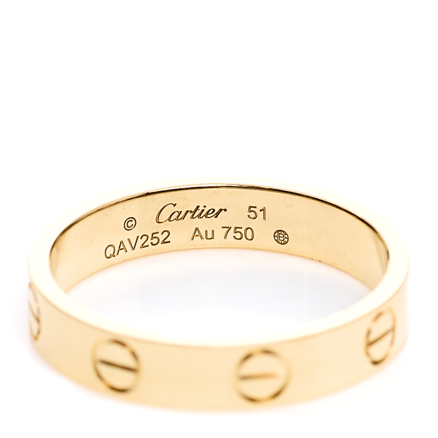 Cartier 18K Yellow Gold 3.5mm LOVE Wedding Band Ring 51 5.75 4 of 5