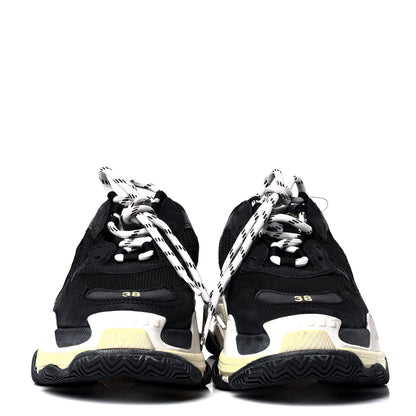 Balenciaga Fabric Mesh Womens Triple S Sneakers 38 Black Yellow 4 of 5