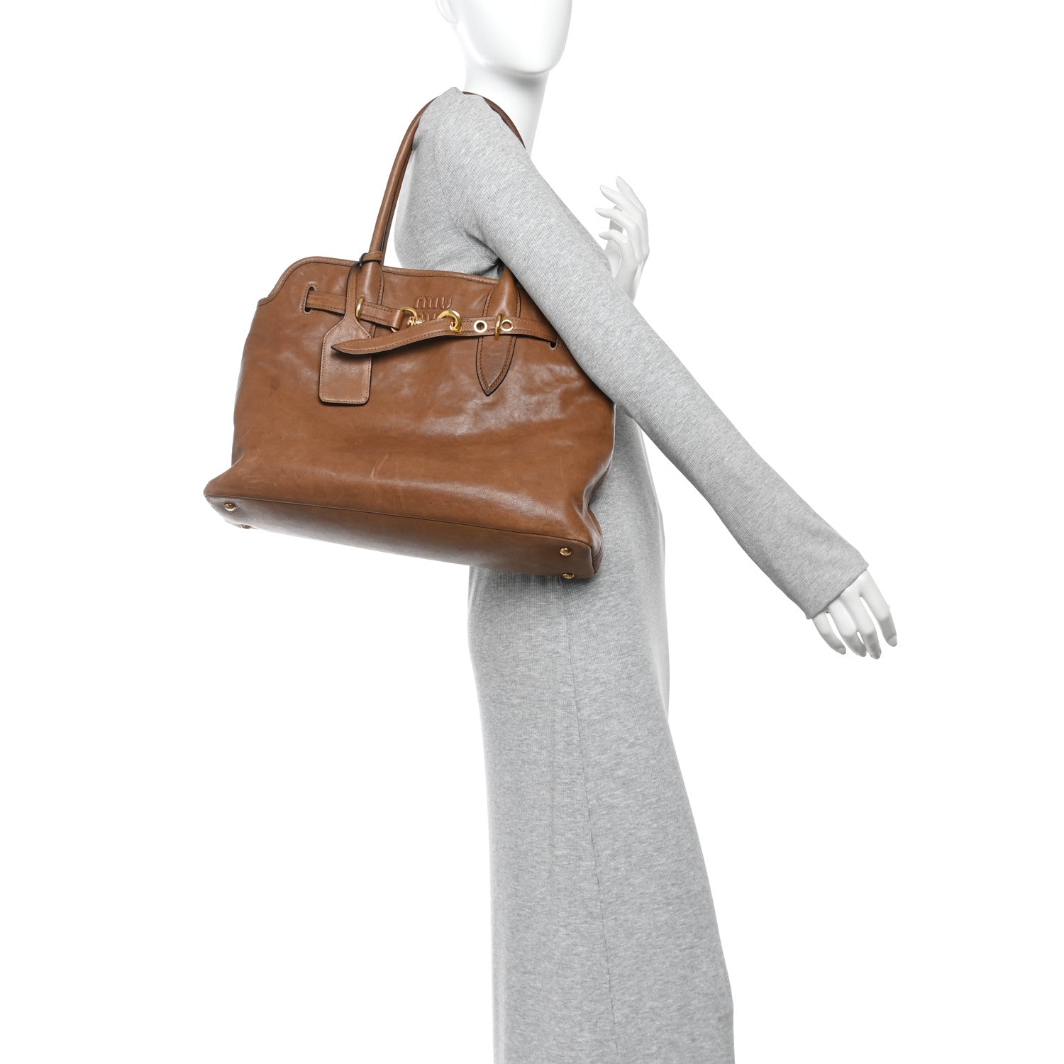 Miu Miu Nappa Aviator Medium Aventure Bag Rovere 2 of 9