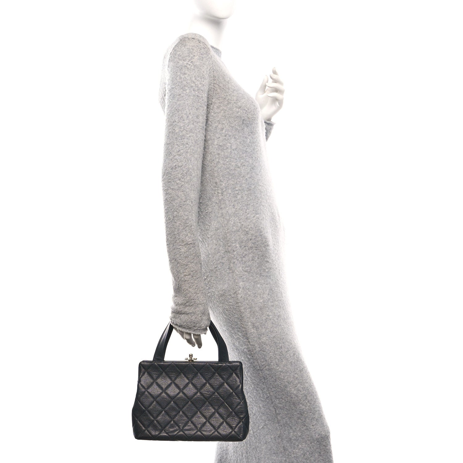 Chanel Caviar Quilted Frame Shoulder Bag Black 2 of 12