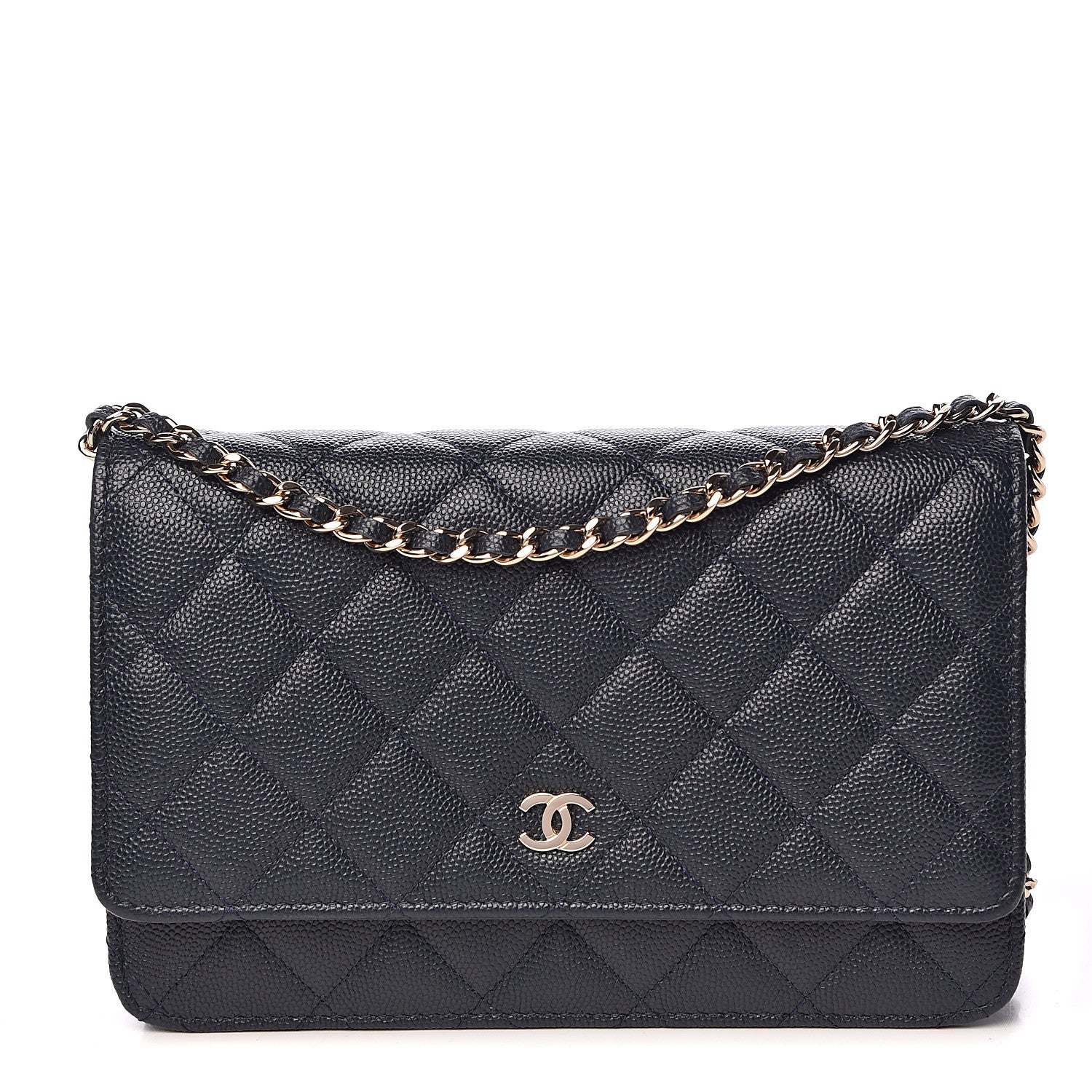 Chanel Caviar Quilted Wallet On Chain WOC Navy Blue 1 of 11