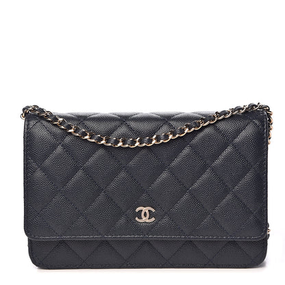 Chanel Caviar Quilted Wallet On Chain WOC Navy Blue 1 of 11