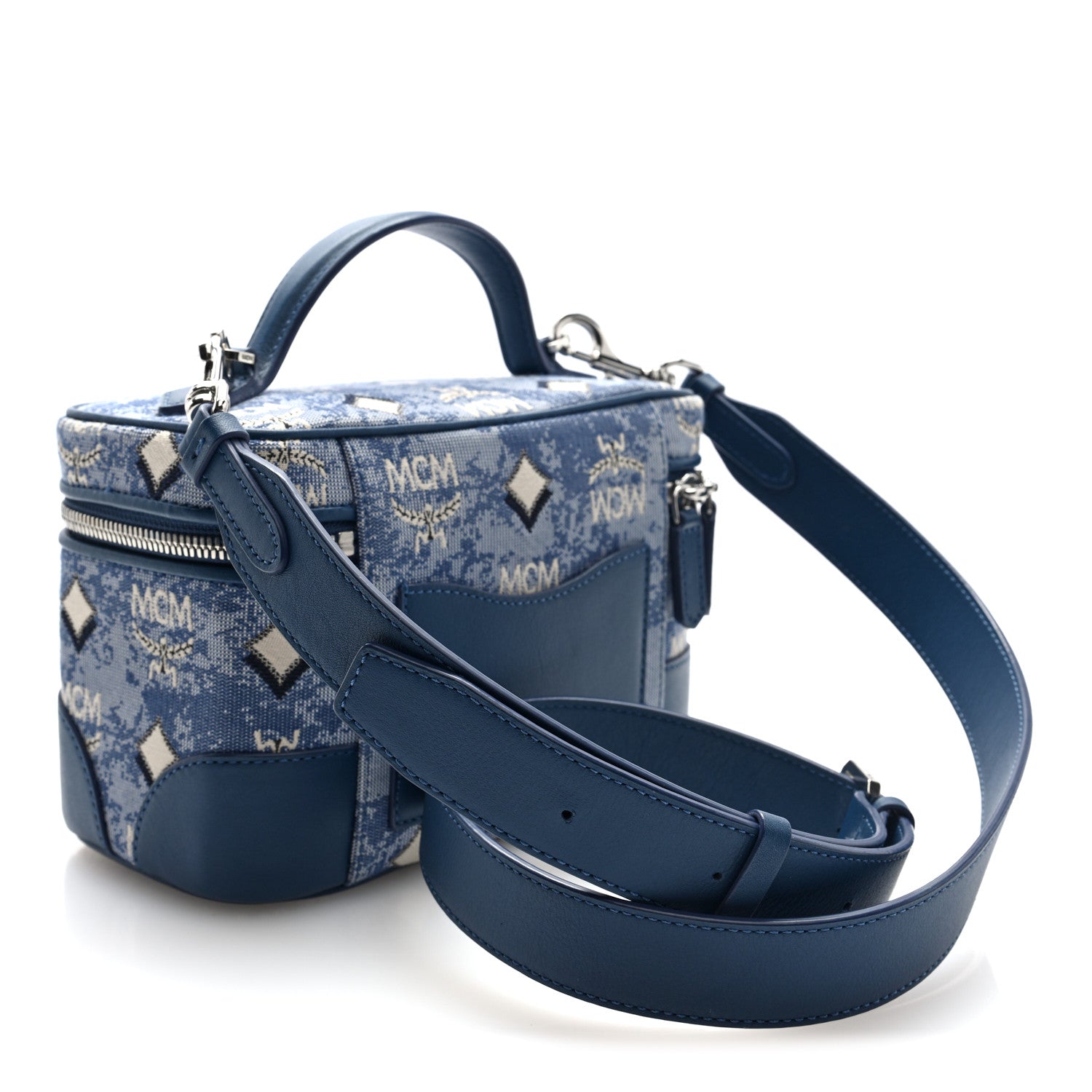 MCM Vintage Jacquard Monogram Rockstar Small Vanity Crossbody Bag